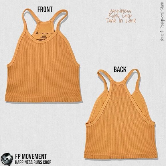 FP MOVEMENT HAPPINESS RUNS CROP TANK IN LARK - LIGHT ORANGE SIZE XS/S - Picture 3 of 4